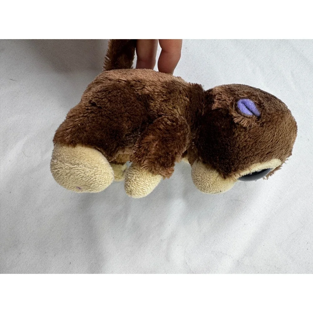 Ty Beanie Boos‎ Coconut Monkey Brown Plush Stuffed Animal Glitter Purple Eyes 6